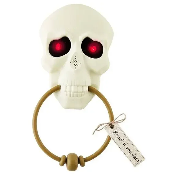 Mud Pie Animated Skull Light Up Doorbell‎ Halloween Haunted House Decor Prop - Picture 2 of 5